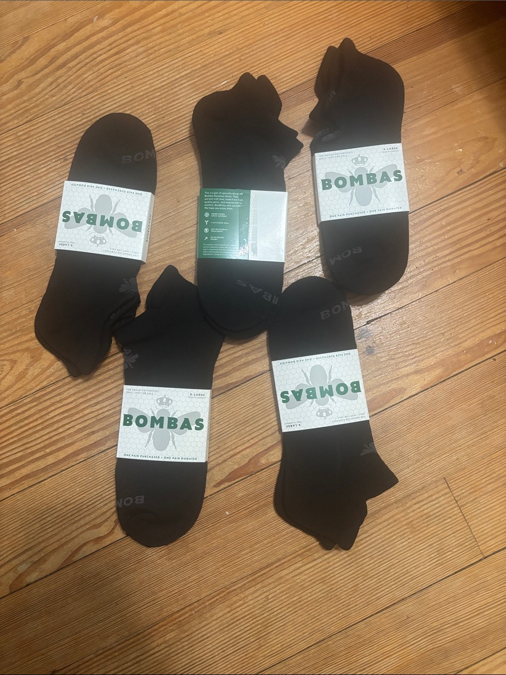 5 pairs XL Bombas Ankle Socks